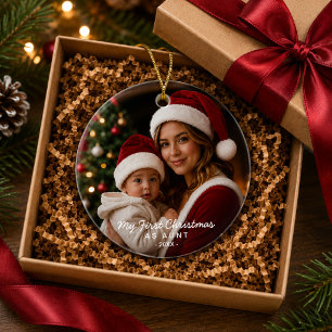 Décoration En Céramique Premier Noël en tant que tante - Souvenir photo