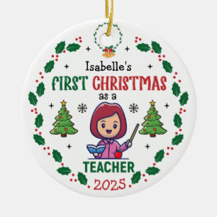 Décoration En Céramique Premier Noël En Tant Qu'Enseignant Personnalisé No