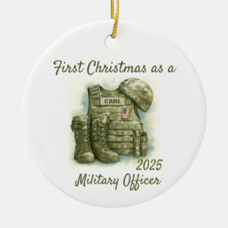 Décoration En Céramique Premier Noël en tant qu'officier militaire