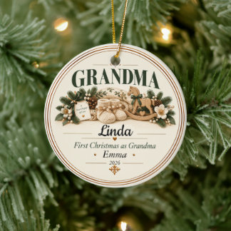 Décoration En Céramique Premier Noël en tant qu'ornement de grand-mère