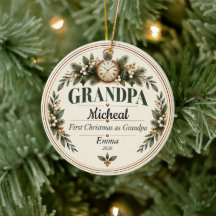 Premier Noël en tant qu'ornement de grand-père