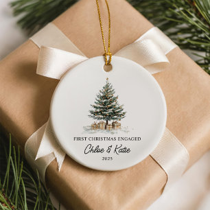 Décoration En Céramique Premier Noël engagé Arbre de Noël Aquarelle