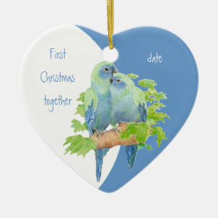 Décoration En Céramique Premier Noël Ensemble Dated Cuddling Oiseaux