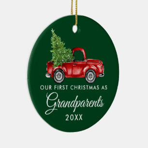 Décoration En Céramique Premier Noël Grand-parents PHOTO Retour Camion