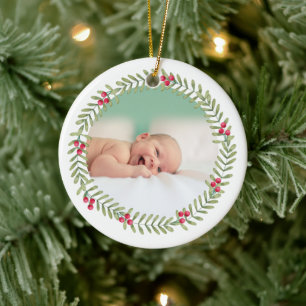Décoration En Céramique Premier Noël Green Holiday Wreath Baby