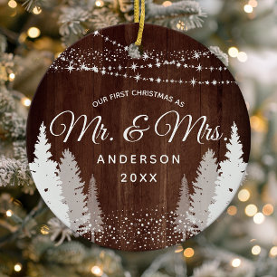 Décoration En Céramique Premier Noël M. Mme Wood Pour Gina