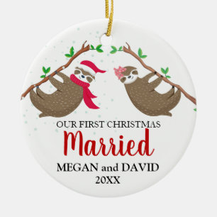 Décoration En Céramique Premier Noël marié Funny Slots