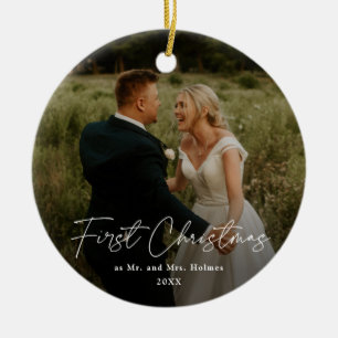 Décoration En Céramique Premier Noël moderne Mariage manuscrit photo