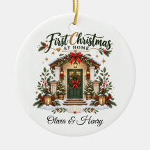 Premier Noël Nouvelle Maison Fête Porte