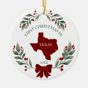 Décoration En Céramique Premier Noël personnalisé dans l'État du Texas