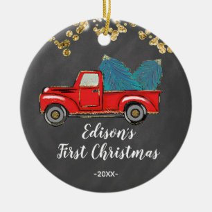 Décoration En Céramique Premier Noël personnalisé du bébé garçon