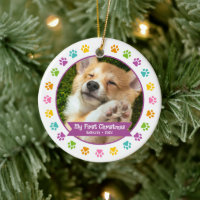 Premier Noël Pet Chiot Photo Multicolore Patrouill