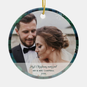 Décoration En Céramique Premier Noël rempli marié Campbell Tartan