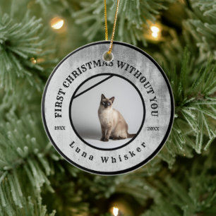 Décoration En Céramique Premier Noël sans vous Mémorial animal de compagni