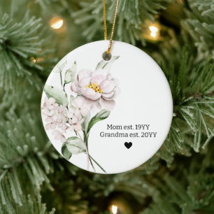 Décoration En Céramique Premier sapin de Noël de grand-mère établi par mam