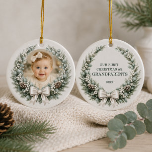 Décoration En Céramique Première année en tant que grands-parents Photo de