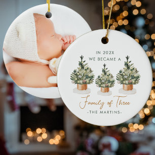 Décoration En Céramique Première année Famille de trois arbres de Noël Pho