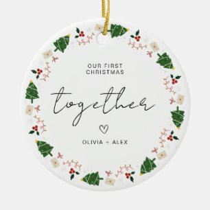 Décoration En Céramique Première conservation de Noël Noël Couple cadeau d