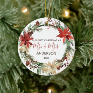 Décoration En Céramique Première couronne Vintage de Noël