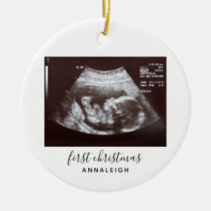 Décoration En Céramique Première échographie de grossesse à Noël Baby Scan