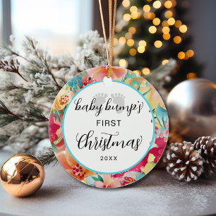 Décoration En Céramique Première empreinte Noël de Baby Bump