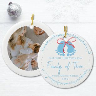 Décoration En Céramique Première famille de Noël de trois bébés