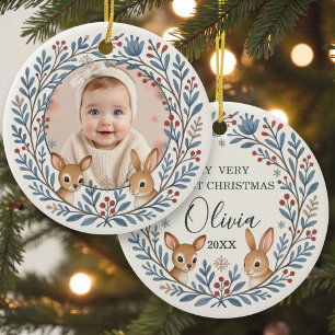 Décoration En Céramique Première forêt de Noël nordique de bébé - Souvenir