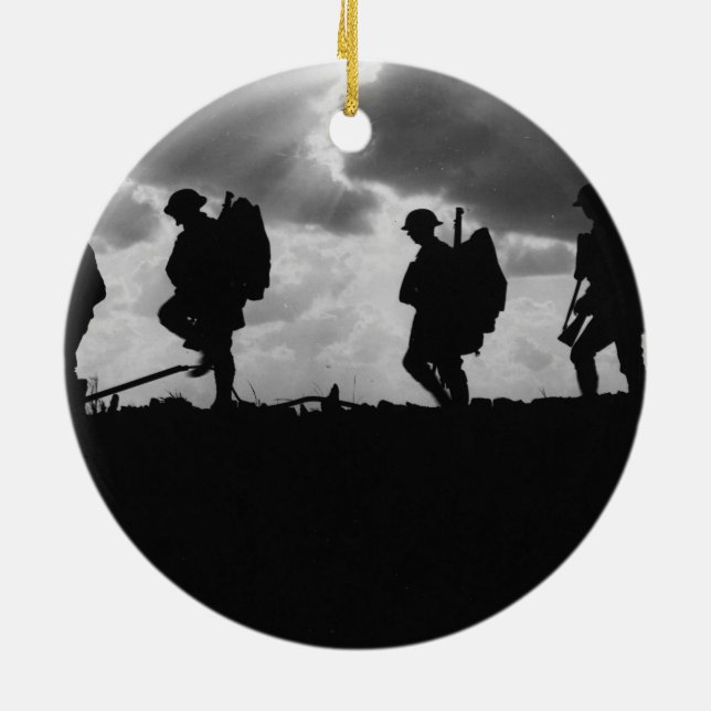 Décoration En Céramique Première Guerre Mondiale de marche silhouettée (Dos)