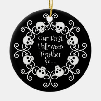 Décoration En Céramique Première Halloween ensemble crâne wreath