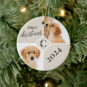 Décoration En Céramique Première Noël de chiot 2 Photo