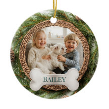 Première Noël de chiot Photo de chien et chat