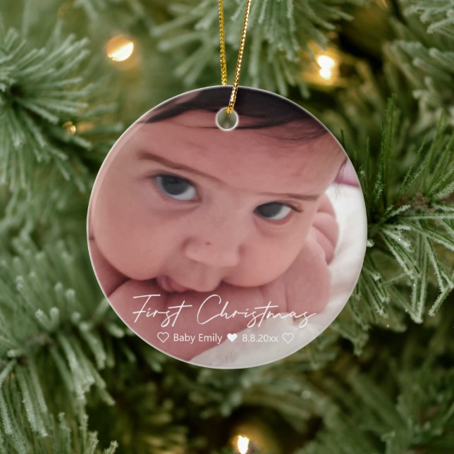 Décoration En Céramique première noël moderne écriture blanche (Arbre)