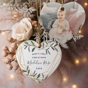 Décoration En Céramique Première photo de Noël de Laurel Leaf Baby