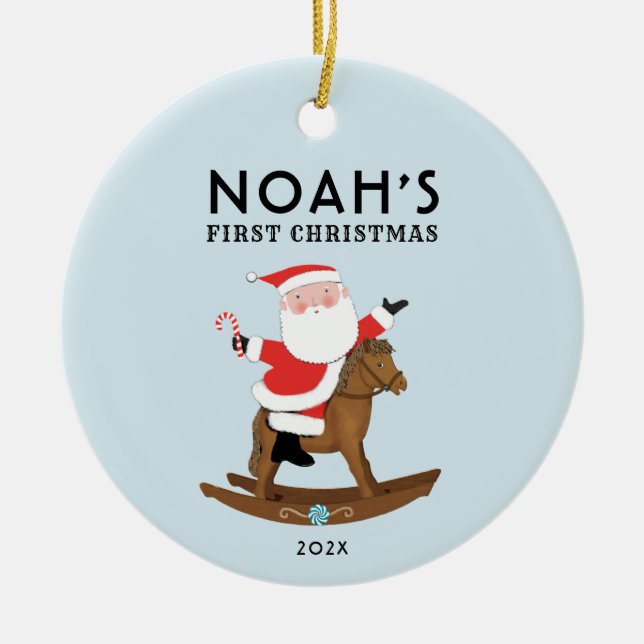 Décoration En Céramique Première photo de Noël du bébé (Devant)