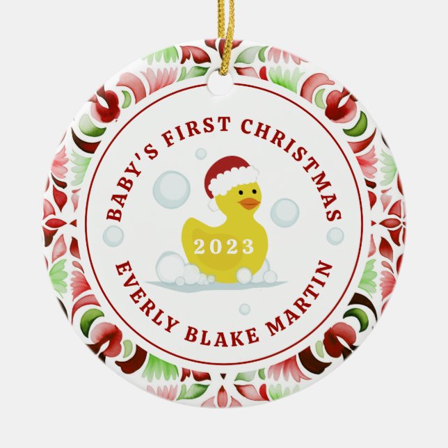 Décoration En Céramique Première photo de Noël du canard en caoutchouc (Devant)