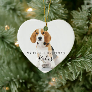 Décoration En Céramique Premières photos de Noël de l'animal de compagnie