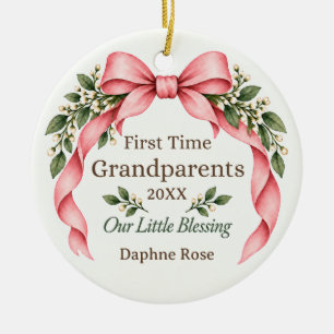 Décoration En Céramique Premiers Grands-Parents Arc Rose