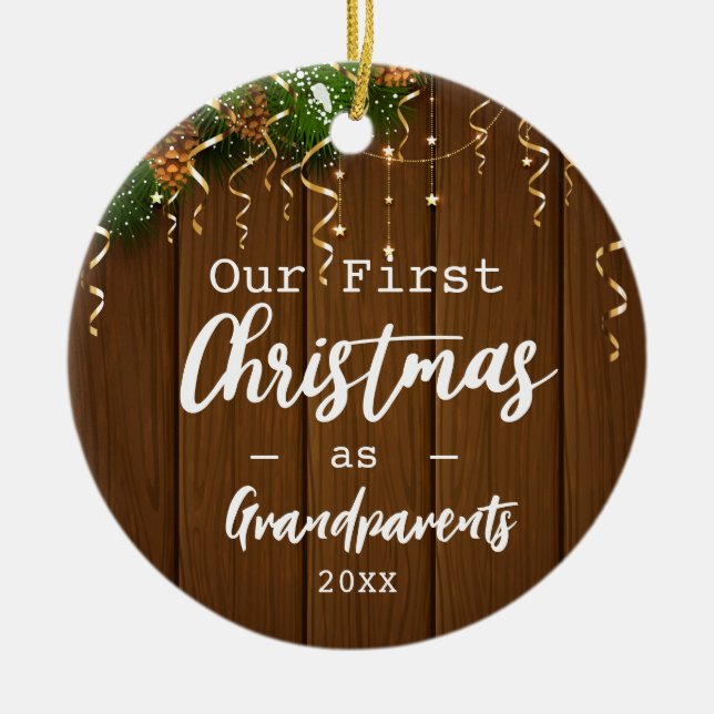 Décoration En Céramique Premiers Grands-parents Joyeux Noël  Lumineuses Ph (Devant)