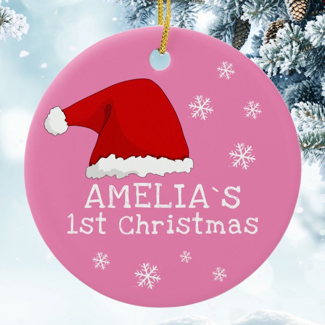 Décoration En Céramique Premiers Snowflakes de Noël Rose du Père Noël (Créateur téléchargé)