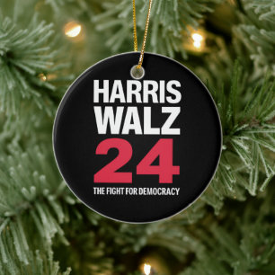 Décoration En Céramique Présidente Élue Kamala Harris & Tim Walz 2024 