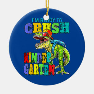 Décoration En Céramique Prêt À Écraser Le Dinosaure Du Jardin D'Enfants Re