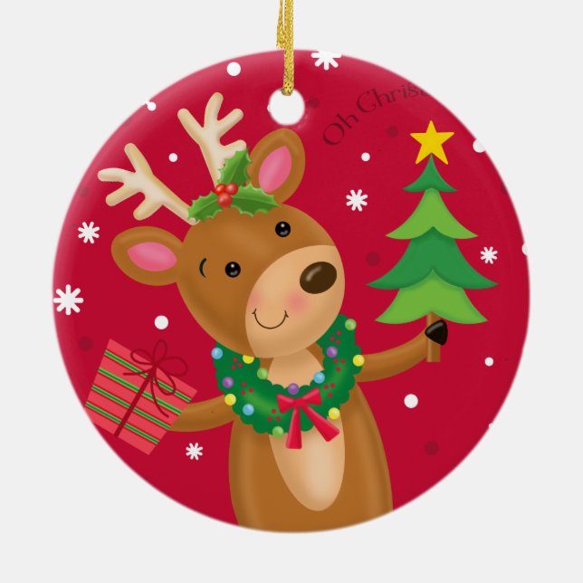 Décoration En Céramique Prêt pour le renne (Dos)