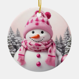 Décoration En Céramique Pretty Rose Xmas Snowman