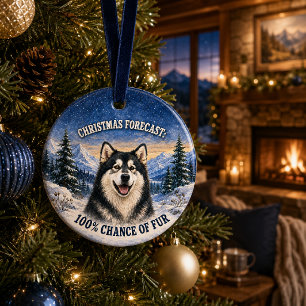 Décoration En Céramique Prévisions de Noël amusantes pour un Malamute d'Al