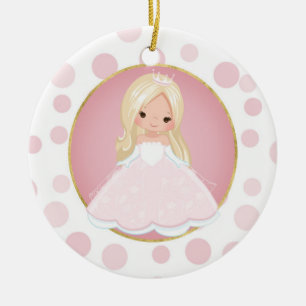Décoration En Céramique Princesse rose blonde