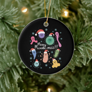 Décoration En Céramique Professeur de microbiologie de Noël Microbe scient