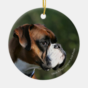 Décoration En Céramique Profil de côté de chien de boxeur