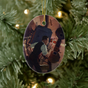 Décoration En Céramique Projectioniste de cinéma, Vintage Business