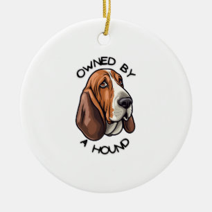Décoration En Céramique Propriété de quelqu'un Basset Hound