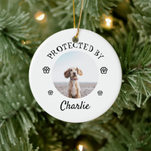 Décoration En Céramique Protégé par un chien - Motif d'empreinte de patte